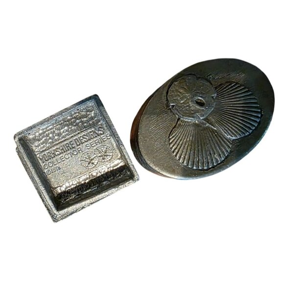 4 Vintage Trinket Boxes Yorkshire Designs Pewter 1978 Costal Collector Series 1" - Picture 15 of 16